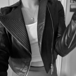 Guess cropped leather jacket